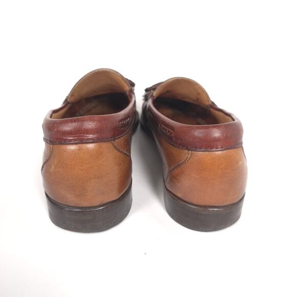 Size 8.5 C - 80s/90s Kiltie Loafer With Braided Laces by  ALLEN EDMONDS Mens Preppy Kiltie Tassel Leather Loafers 9D Brown USA MADE